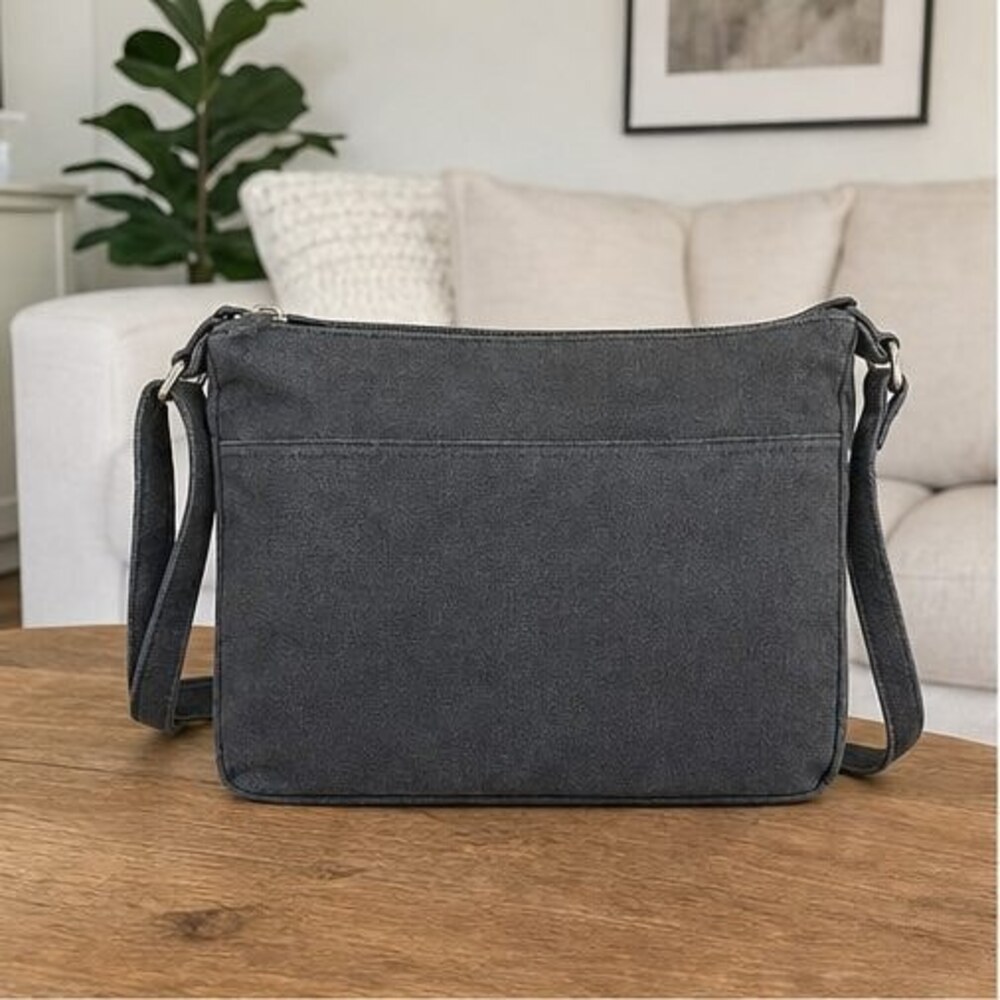 Charcoal Canvas Crossbody Bag